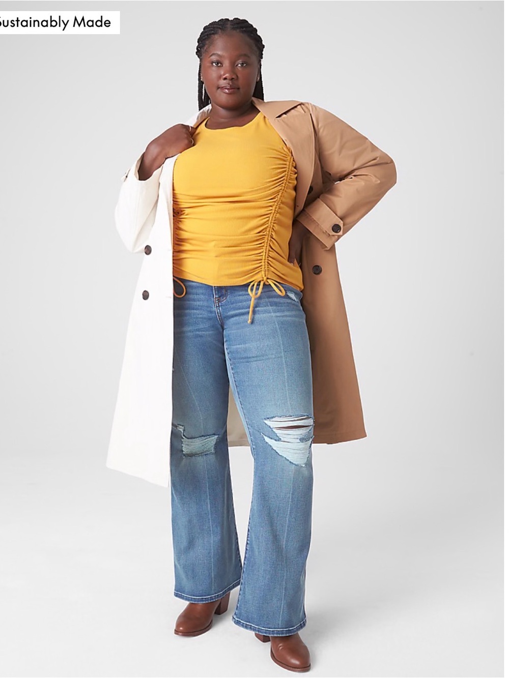 Lane Bryant Light Blue Distressed Flare Jeans